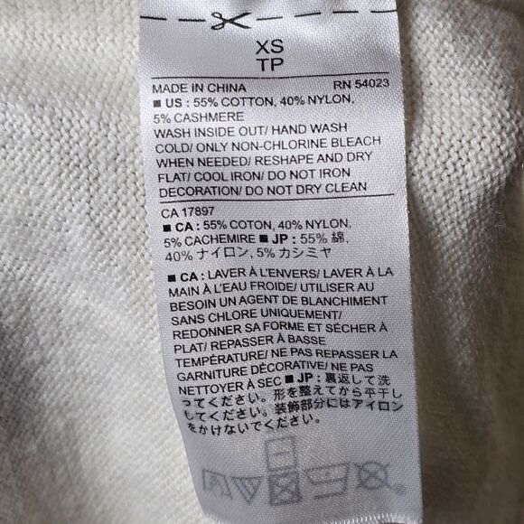 Banana Republic XS White Scoopneck Pullover Sweater Gold-Toned Popcorn Thread - Picture 3 of 11